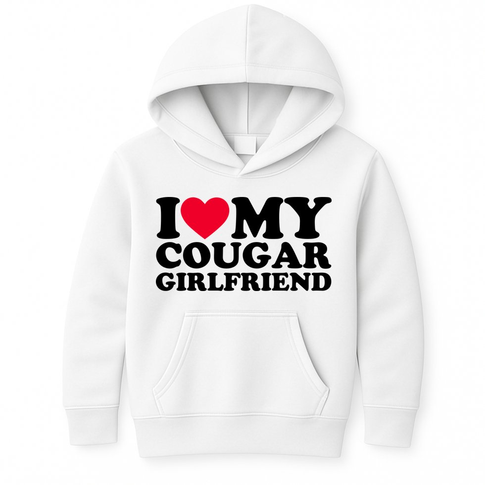I Love My Cougar Girlfriend GF I Heart My Cougar Girlfriend Kids Hoodie