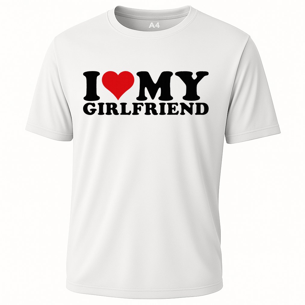 I Love My Girlfriend Gf I Heart My Girlfriend GF White  Cooling Performance Crew T-Shirt