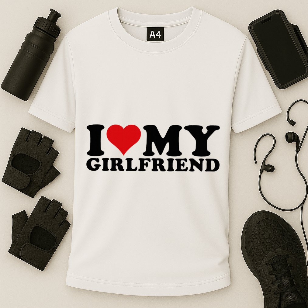 I Love My Girlfriend Gf I Heart My Girlfriend GF White  Cooling Performance Crew T-Shirt