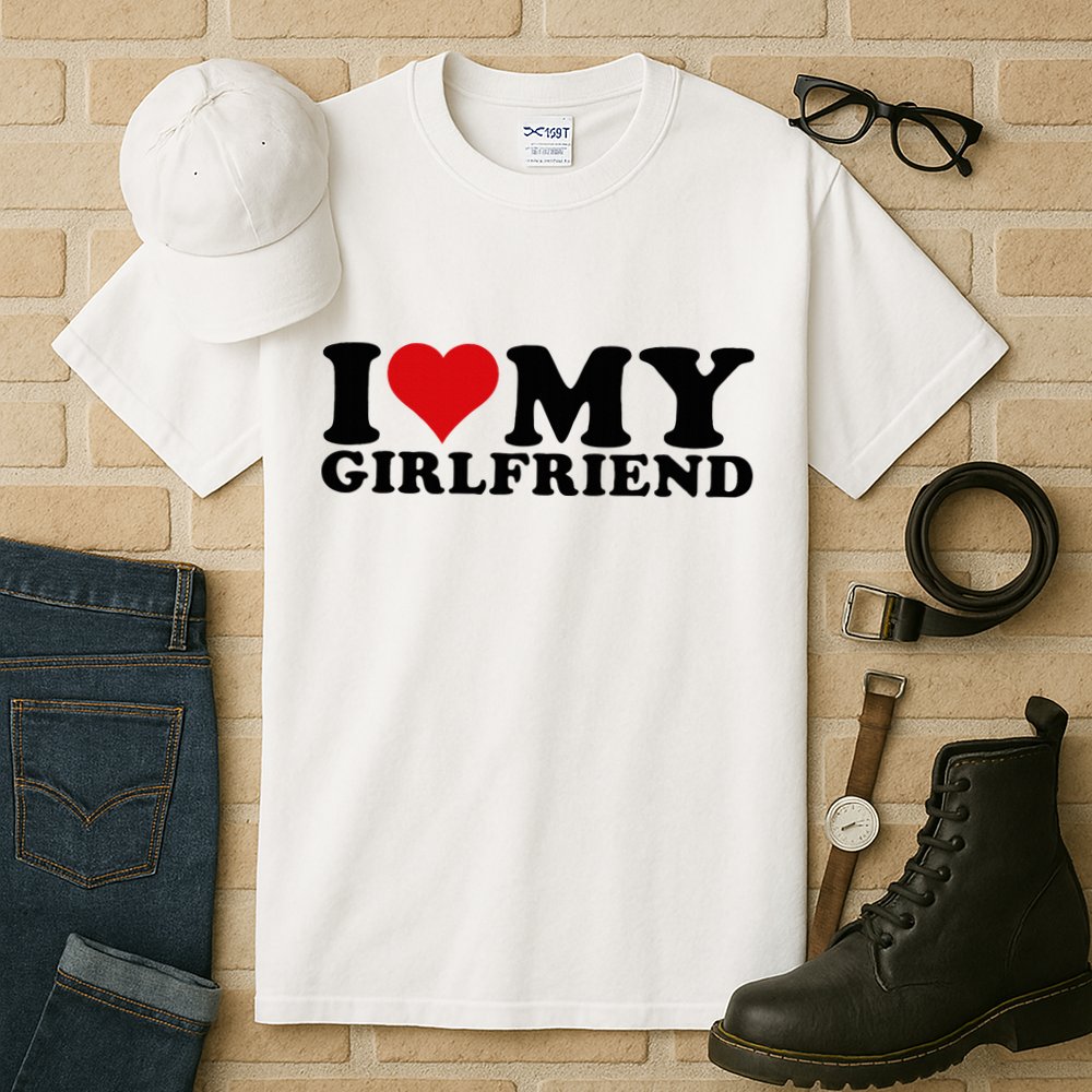 I Love My Girlfriend Gf I Heart My Girlfriend GF White  Tall T-Shirt