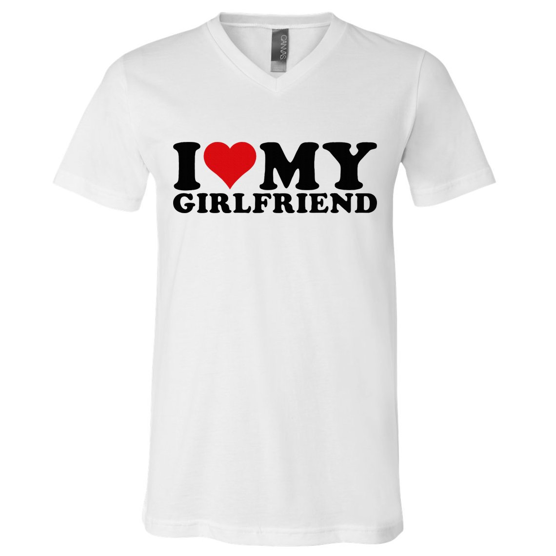 I Love My Girlfriend Gf I Heart My Girlfriend GF White  V-Neck T-Shirt