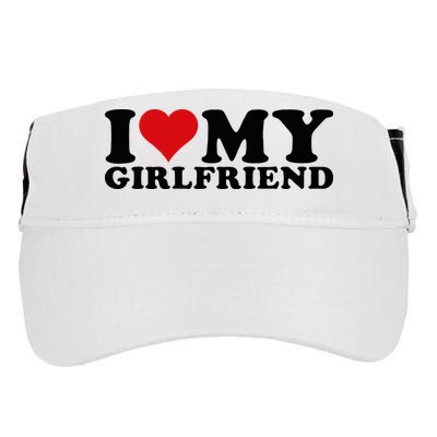 I Love My Girlfriend Gf I Heart My Girlfriend GF White  Adult Drive Performance Visor