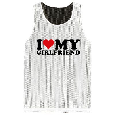 I Love My Girlfriend Gf I Heart My Girlfriend GF White  Mesh Reversible Basketball Jersey Tank