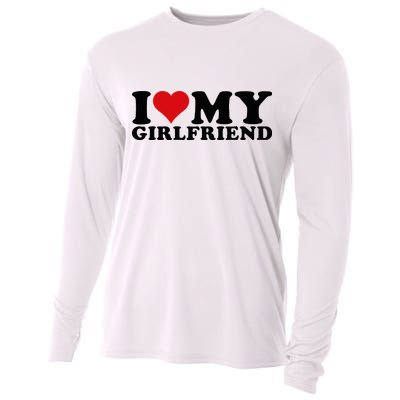 I Love My Girlfriend Gf I Heart My Girlfriend GF White  Cooling Performance Long Sleeve Crew