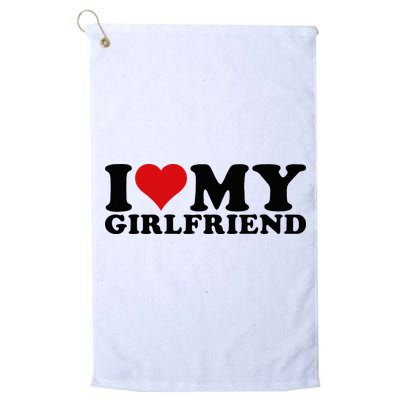 I Love My Girlfriend Gf I Heart My Girlfriend GF White  Golf Towel