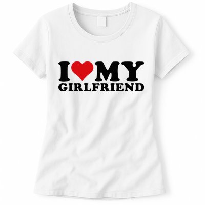 I Love My Girlfriend Gf I Heart My Girlfriend GF White  Womens T-Shirt