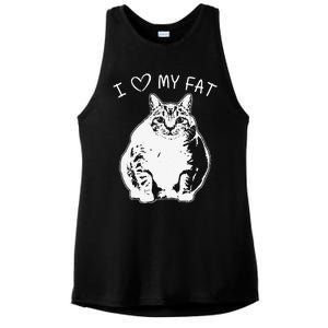 I Love My Fat Cat Funny Cat Lover Gift Idea Ladies PosiCharge Tri-Blend Wicking Tank