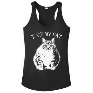 I Love My Fat Cat Funny Cat Lover Gift Idea Ladies PosiCharge Competitor Racerback Tank