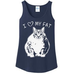 I Love My Fat Cat Funny Cat Lover Gift Idea Ladies Essential Tank