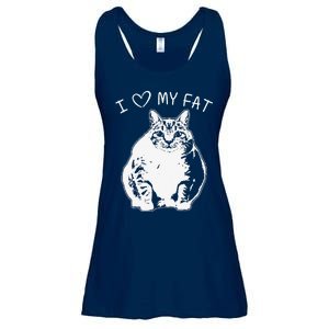 I Love My Fat Cat Funny Cat Lover Gift Idea Ladies Essential Flowy Tank