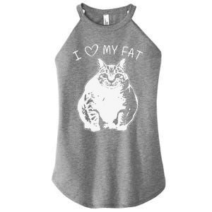 I Love My Fat Cat Funny Cat Lover Gift Idea Women's Perfect Tri Rocker Tank