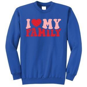 I Love My Family Groovy Retro Happy Valentine's Day Gift Sweatshirt