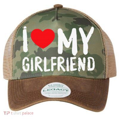I Love My Girlfriend GF, Red Heart Love Funny Valentine Legacy Tie Dye Trucker Hat