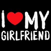 I Love My Girlfriend GF, Red Heart Love Funny Valentine Doggie Tank