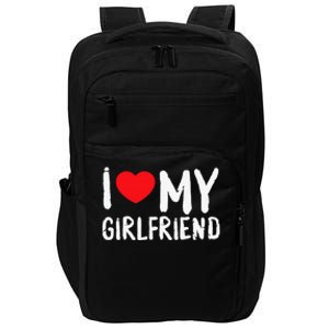 I Love My Girlfriend GF, Red Heart Love Funny Valentine Impact Tech Backpack