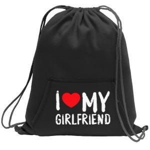 I Love My Girlfriend GF, Red Heart Love Funny Valentine Sweatshirt Cinch Pack Bag