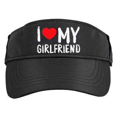 I Love My Girlfriend GF, Red Heart Love Funny Valentine Adult Drive Performance Visor