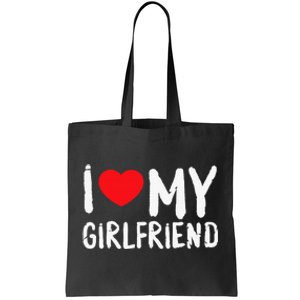 I Love My Girlfriend GF, Red Heart Love Funny Valentine Tote Bag