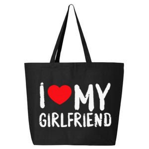 I Love My Girlfriend GF, Red Heart Love Funny Valentine 25L Jumbo Tote