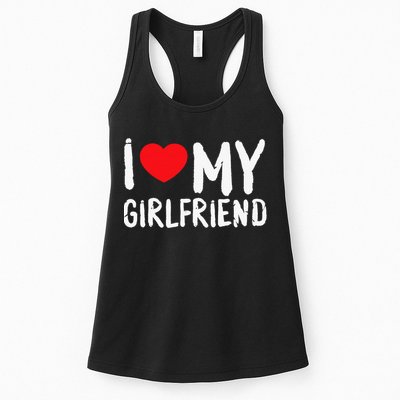 I Love My Girlfriend GF, Red Heart Love Funny Valentine Womens Tank Top