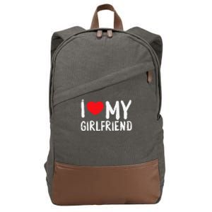 I Love My Girlfriend GF, Red Heart Love Funny Valentine Cotton Canvas Backpack