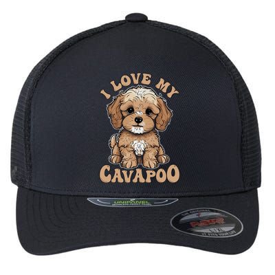 I Love My Cavapoo Dog Lover Cavoodle Owner Flexfit Unipanel Trucker Cap