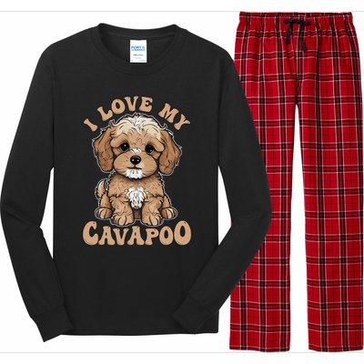 I Love My Cavapoo Dog Lover Cavoodle Owner Long Sleeve Pajama Set