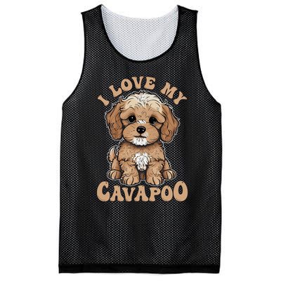 I Love My Cavapoo Dog Lover Cavoodle Owner Mesh Reversible Basketball Jersey Tank