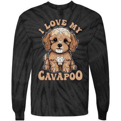 I Love My Cavapoo Dog Lover Cavoodle Owner Tie-Dye Long Sleeve Shirt