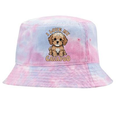 I Love My Cavapoo Dog Lover Cavoodle Owner Tie-Dyed Bucket Hat