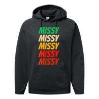 I Love Missy First Name Missy Vintage Performance Fleece Hoodie