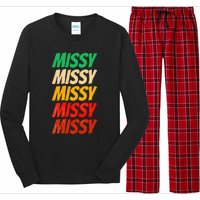 I Love Missy First Name Missy Vintage Long Sleeve Pajama Set