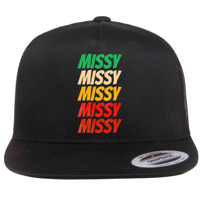 I Love Missy First Name Missy Vintage Flat Bill Trucker Hat