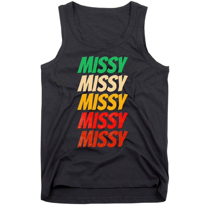 I Love Missy First Name Missy Vintage Tank Top