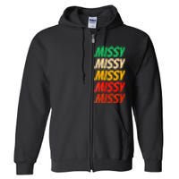 I Love Missy First Name Missy Vintage Full Zip Hoodie