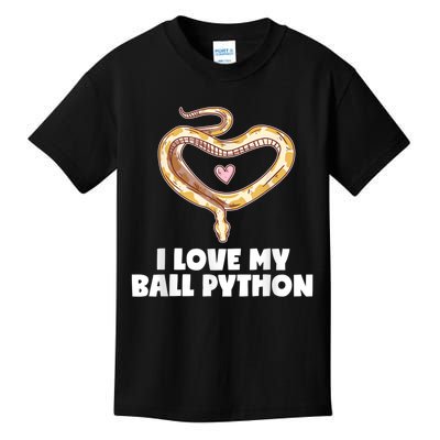 I Love My Ball Python Heart Pet Snake Animal Reptile Kids T-Shirt