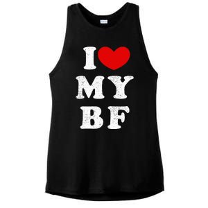 I Love My Boyfriend I Heart My Bf Ladies PosiCharge Tri-Blend Wicking Tank