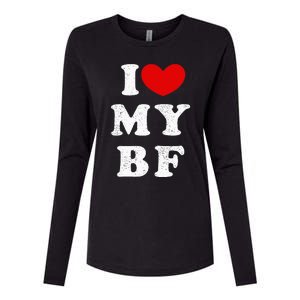 I Love My Boyfriend I Heart My Bf Womens Cotton Relaxed Long Sleeve T-Shirt