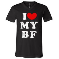 I Love My Boyfriend I Heart My Bf V-Neck T-Shirt