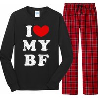 I Love My Boyfriend I Heart My Bf Long Sleeve Pajama Set