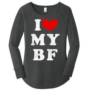 I Love My Boyfriend I Heart My Bf Women's Perfect Tri Tunic Long Sleeve Shirt