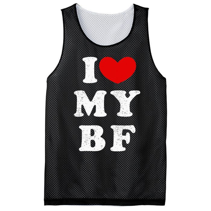 I Love My Boyfriend I Heart My Bf Mesh Reversible Basketball Jersey Tank