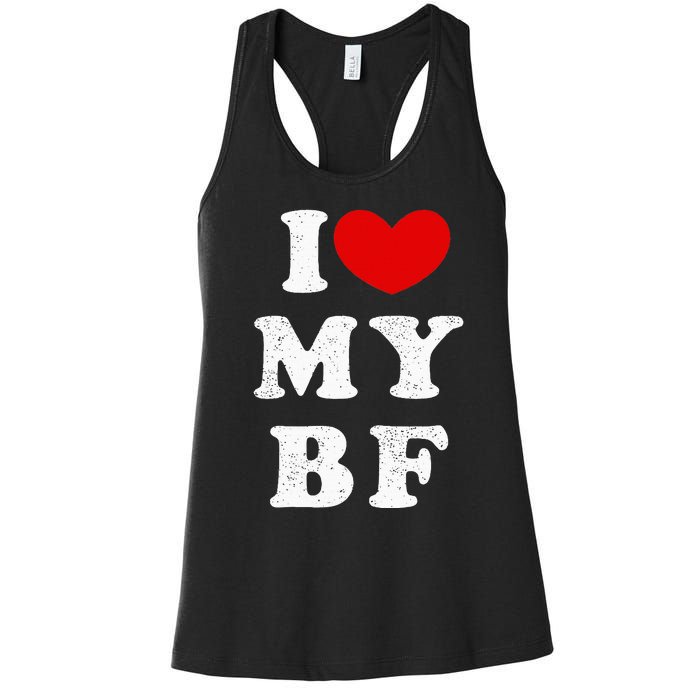 I Love My Boyfriend I Heart My Bf Women's Racerback Tank