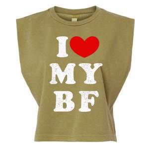 I Love My Boyfriend I Heart My Bf Garment-Dyed Women's Muscle Tee