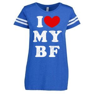 I Love My Boyfriend I Heart My Bf Enza Ladies Jersey Football T-Shirt