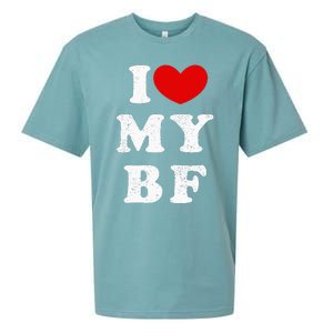 I Love My Boyfriend I Heart My Bf Sueded Cloud Jersey T-Shirt