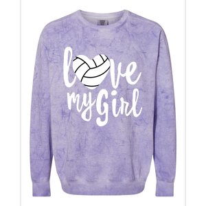 I Love My Mom Volleyball Cute Volleyball Mom Gift Colorblast Crewneck Sweatshirt