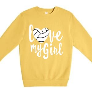 I Love My Mom Volleyball Cute Volleyball Mom Gift Premium Crewneck Sweatshirt