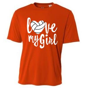 I Love My Mom Volleyball Cute Volleyball Mom Gift Cooling Performance Crew T-Shirt