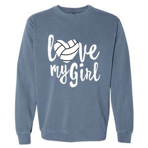 I Love My Mom Volleyball Cute Volleyball Mom Gift Garment-Dyed Sweatshirt